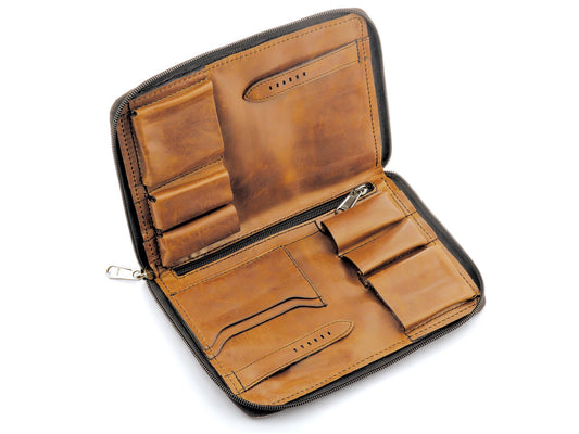RIOS1931 horlogeband Watch Travel Case (for two watches) Carlo - honey